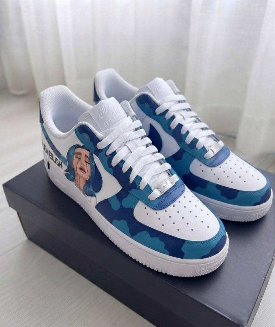 Billie Elish shoes-customized airforce-personalized sneakers