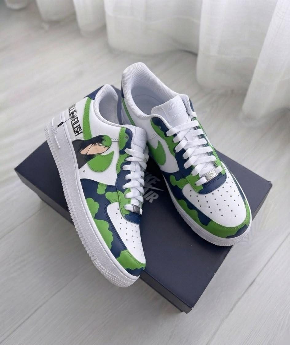 Billie Elish shoes-customized airforce-personalized sneakers
