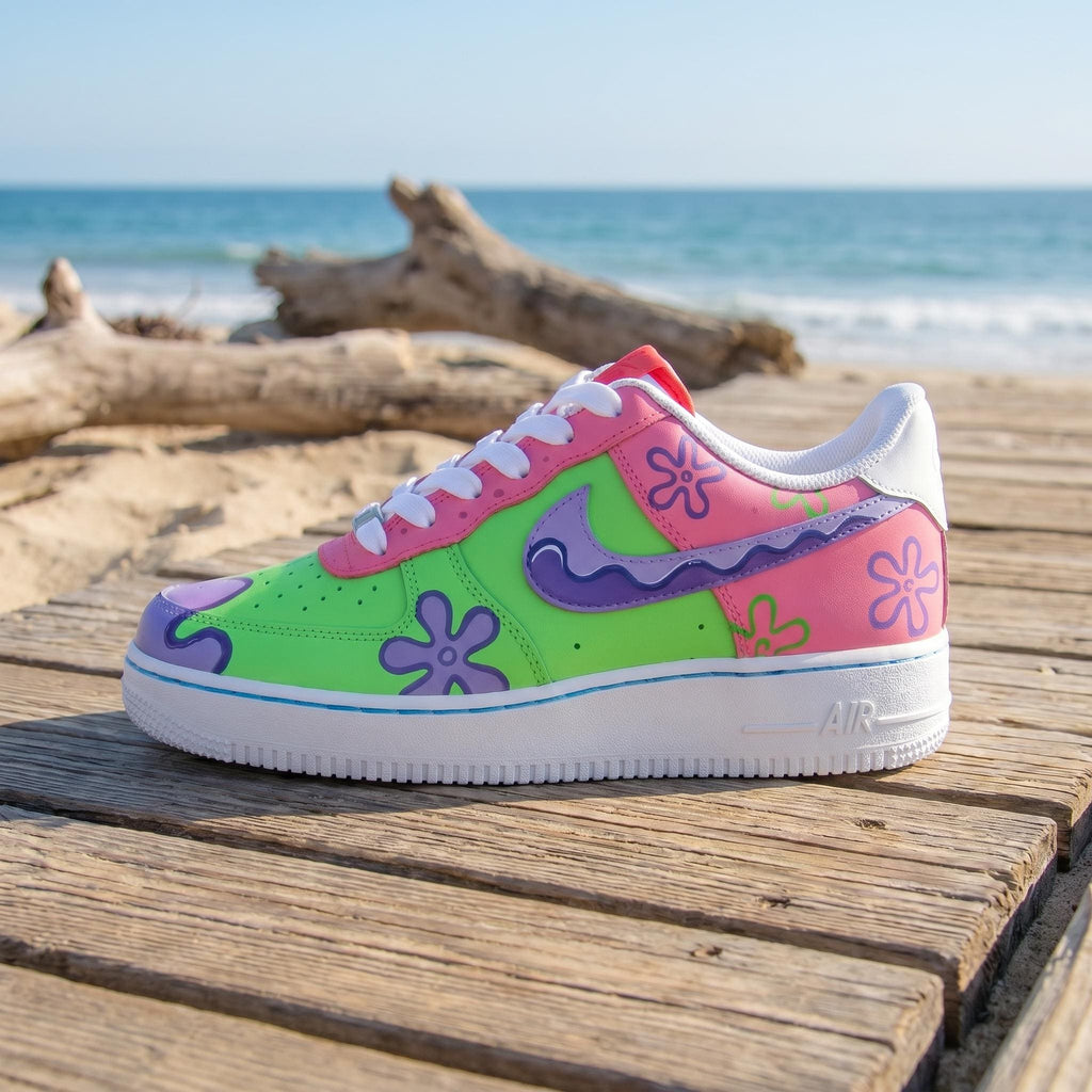 Custom Cartoon Flower Air Force 1 Sneaker, Hand Painted Pop Art Shoes Gift for Him Her Birthday Graduation