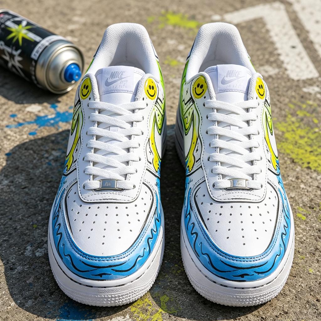Custom Graffiti Air Force 1 – Hand Painted Urban Streetwear Sneakers – Personalized One-of-a-Kind Art Shoes