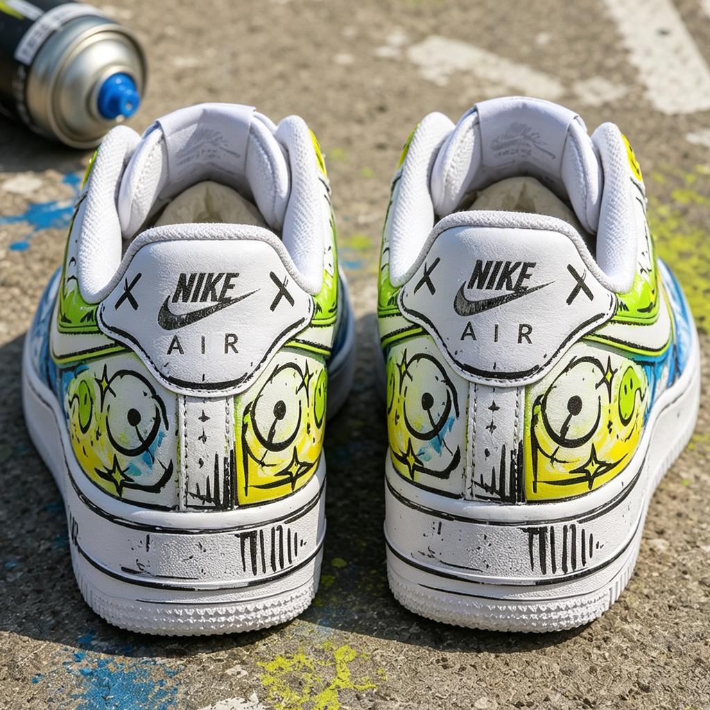 Custom Graffiti Air Force 1 – Hand Painted Urban Streetwear Sneakers – Personalized One-of-a-Kind Art Shoes