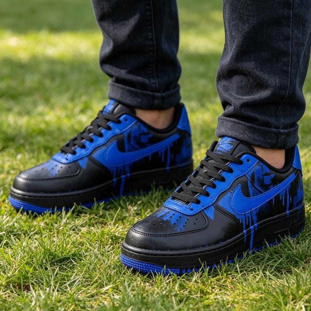 Custom Air Force 1 Sneakers Custom Shoes Neon Splatter Streetwear Gift For Friend Birthday
