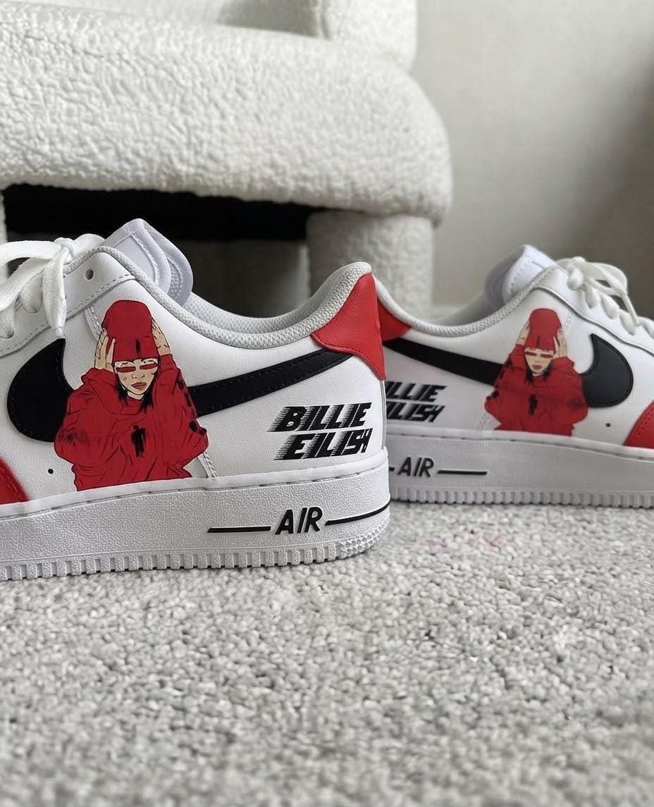 Billie Elish shoes-customized airforce-personalized sneakers