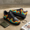 Custom Air Force 1 Thermal Wave Sneakers Hand Painted Black Shoes Gift for Him Her Birthday Graduation