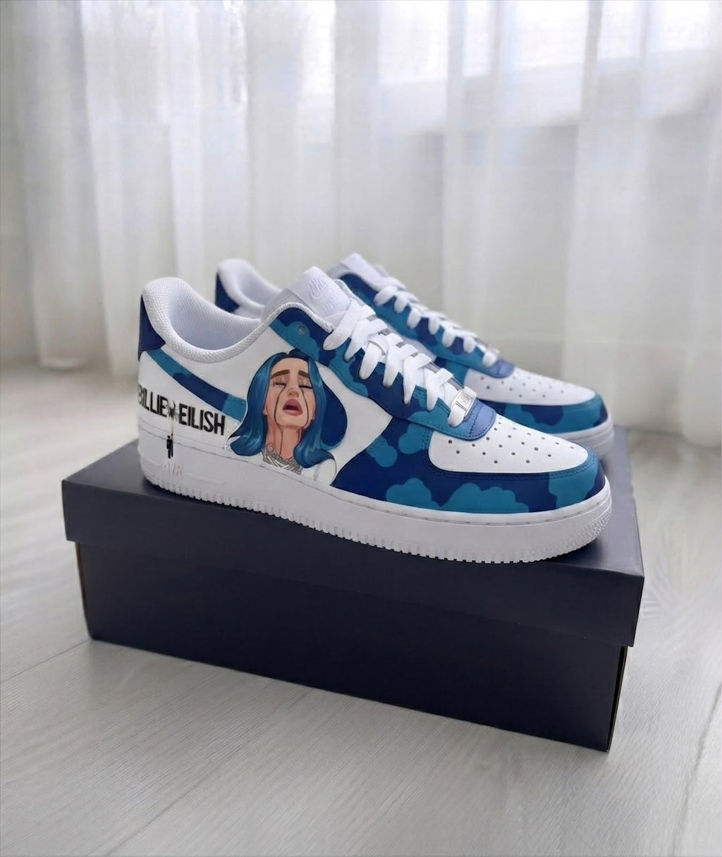 Billie Elish shoes-customized airforce-personalized sneakers