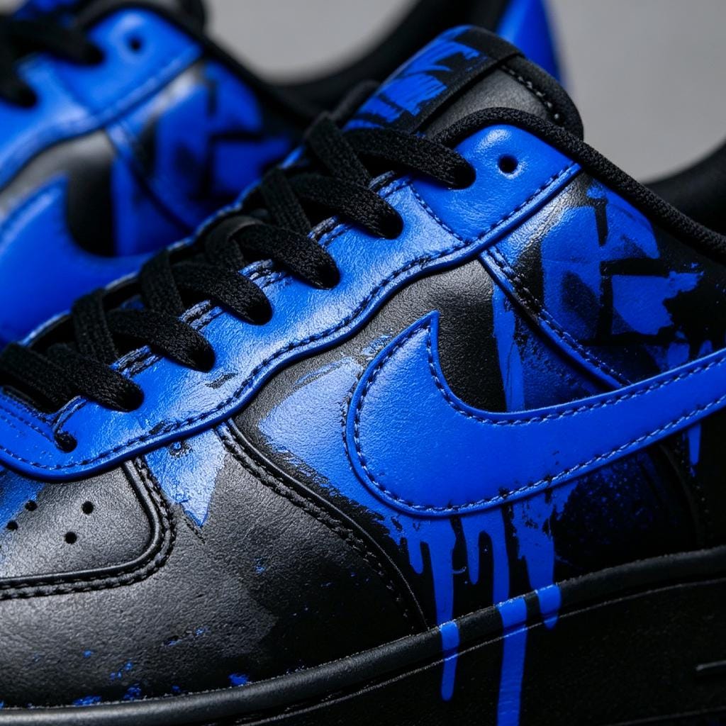 Custom Air Force 1 Sneakers Custom Shoes Neon Splatter Streetwear Gift For Friend Birthday