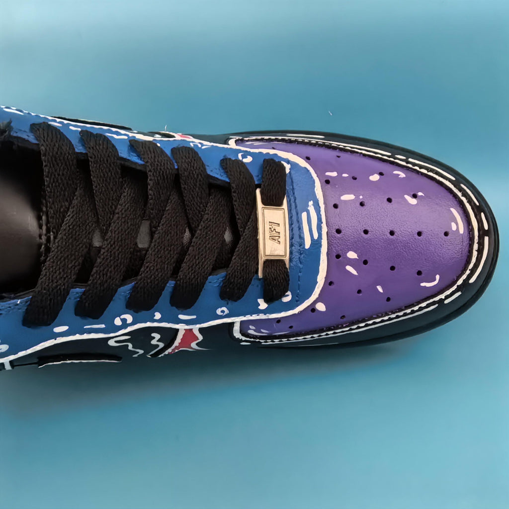 Custom Black AF1 Sneakers, Hand-Painted Graffiti Kicks,Personalized Sneakers,Gift for him