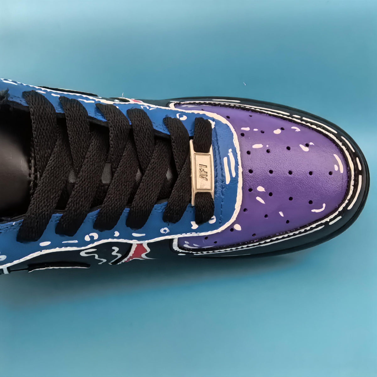 Custom Black AF1 Sneakers, Hand-Painted Graffiti Kicks,Personalized Sneakers,Gift for him