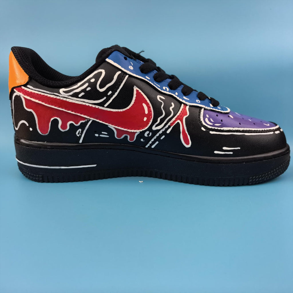 Custom Black AF1 Sneakers, Hand-Painted Graffiti Kicks,Personalized Sneakers,Gift for him