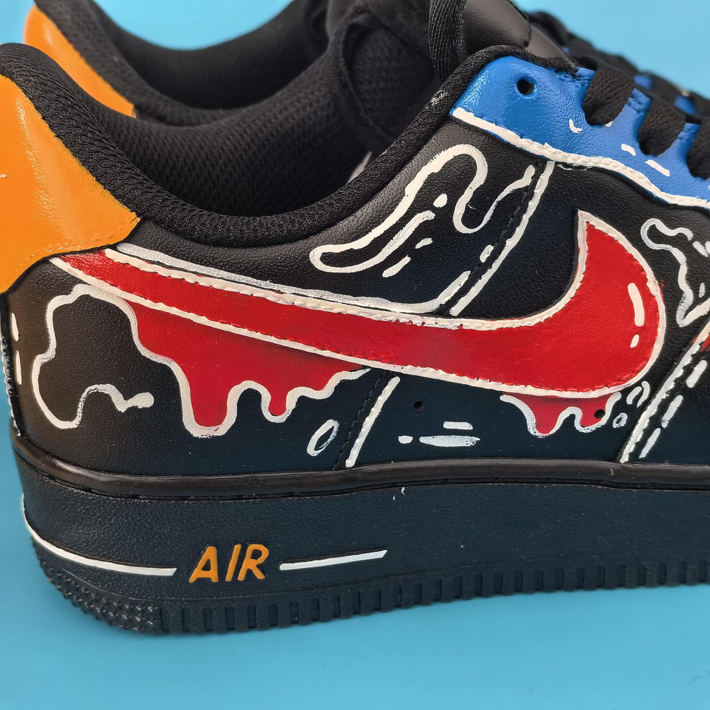 Custom Black AF1 Sneakers, Hand-Painted Graffiti Kicks,Personalized Sneakers,Gift for him