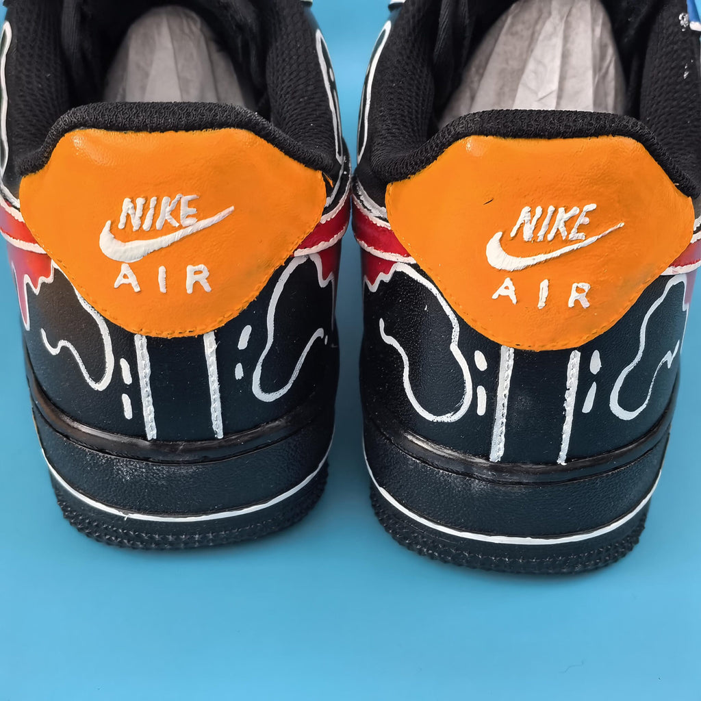 Custom Black AF1 Sneakers, Hand-Painted Graffiti Kicks,Personalized Sneakers,Gift for him
