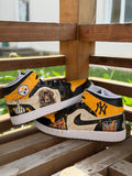 CUSTOM HAND PAINTED Air Jordan 1 mid, Personalized AF1 Shoes, Customized Sneakers, Birthday Gift