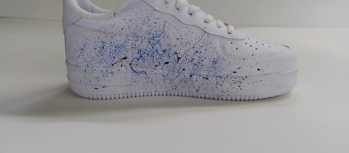 Air Force Style Hand Painted Blue Butterfly Sneakers-Custom Butterfly Shoes-Artistic Women’s Casual Shoes-Unigue Gift