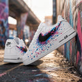 Custom Air Force 1 Sneakers,Hand Painted Pixel Splash&Neon Shoes,Trendy Streetwear Footwear Gift For Him