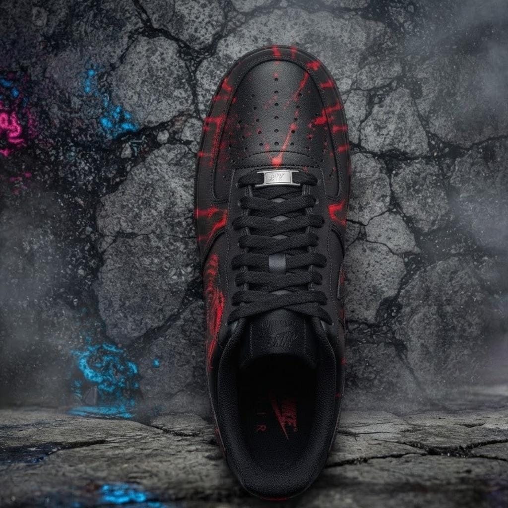 Custom Air Force 1 Shoes, Grim Reaper Blood Drip Hand Painted Sneakers, Halloween Goth Custom Footwear, Halloween Gift For Lovers