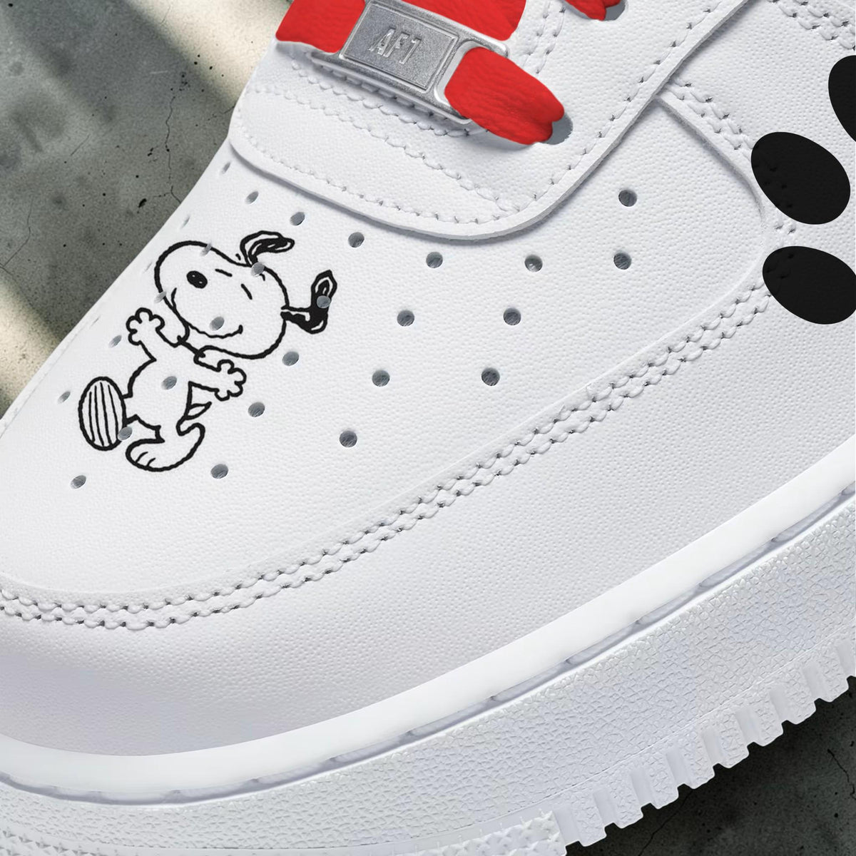 Cartoon Dog Sneakers, Cute Dog Graphic Shoes, White Custom Sneakers, Red Lace Streetwear Shoes, Unique Gift for Dog Lovers