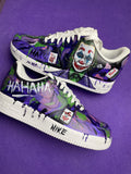 Custom Hand Painted AF1 Sneakers, Purple Joker Villain Shoes, Halloween Costume HAHA Sneaker, Personalized Comic Book Gift Men Women